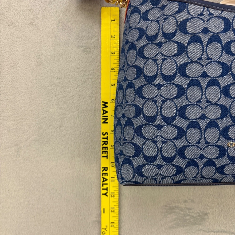 Coach Bag Blue Signature Denim Jacquard Shoulder Luxury CY702 - Picture 10 of 10